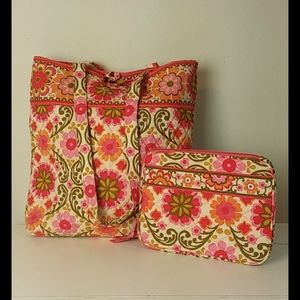 Vera Bradley Folkloric Tote & Accessory Pouch